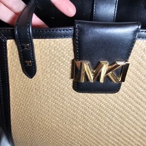 Michael Kors Black and Tan Shoulder Bag